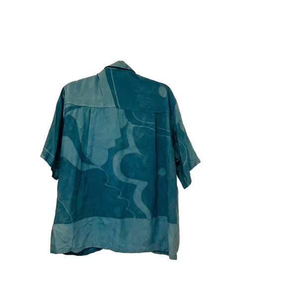 Vintage Foo Foo Fashions Rayon Shirt Abstract Pattern One Size Made In Indonesia - Picture 2 of 5